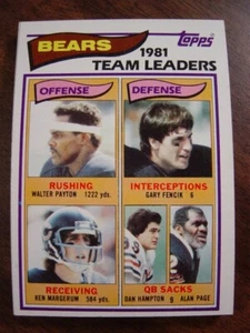1982 Topps Chicago BEARS Team Set (15c) Walter Payton Q - Imagen 1 de 1