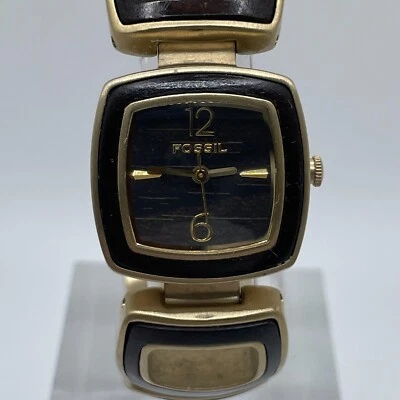 Reloj Mujer Fossil 23mm Caja Dos Tonos Banda Cuarzo Analógico ES-2110 Tres Manecillas Foto 1 de 4