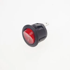 Interruptor basculante redondo iluminado con luz roja de encendido y apagado SPDT 6A/250V 10A/125VAC de 10 piezas - Imagen 1 de 7