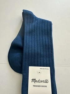 Nuevo Madewell Slinky Pantalón Acanalado Calcetines Talla Única Crew Azul NN446 Pacific Cove - Imagen 1 de 6