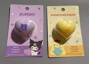 2-Pc SEALED Sanrio KUROMI Berry Flavor and POMPOMPURIN Mango Flavored Lip Balm - Picture 1 of 8