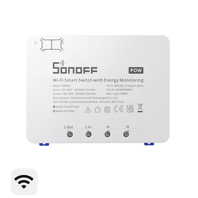 SONOFF POWR3 WiFi Smart Switch 25A Power Metering Energy Monitoring APP Control - Image 1 of 4