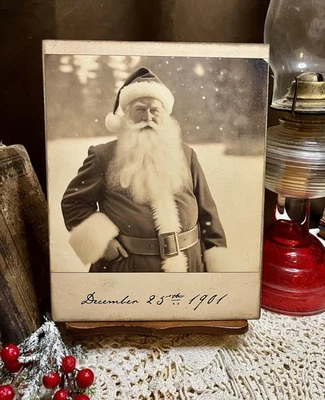 Vintage Style 1901 Photo Santa Claus, Christmas, Handcrafted Plaque / Sign #4 - Image 1 of 3