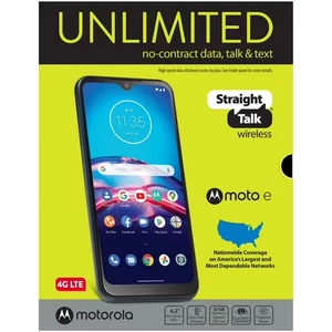 Straight Talk Motorola E 32GB 2GB RAM Midnight Blue Prepaid Smartphone Brand New - Picture 1 of 3