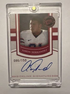 Presseausweis Nebenunterschriften Aaron Hernandez AUTO 86/150 Karte SS-AH - Bild 1 von 11