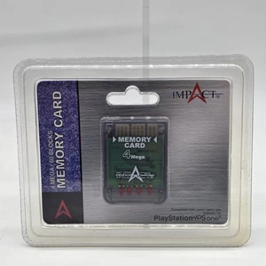 4 Mega Memory Card For PlayStation Digital Display Third Party Impact NIP Gray - Picture 1 of 6