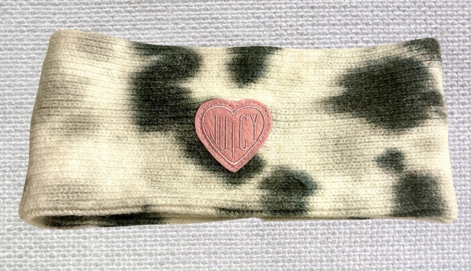 Juicy Couture Tie-Dye Invierno Esquí Diadema/Calentadores de Oreja Talla Única Negro Blanco Rosa Foto 1 de 4