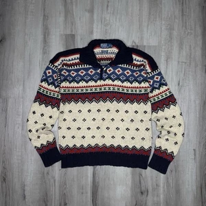 Polo Ralph Lauren Multicolor Knit Mockneck Sweater Nordic Style - Picture 1 of 3