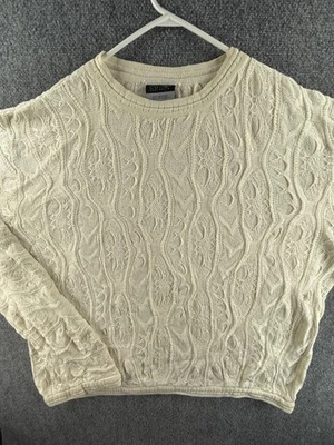 Suéter COOGI Australia 3XL Marfil Pullover Sólido Manga Larga Tejido Algodón Suelto Foto 1 de 4