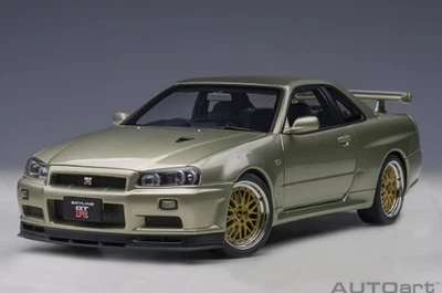 Aa1/18 Nissan Skyline (R34) V-Spec II Nur Millennium Giada / Bbs Lm Ruote - Immagine 1 di 4