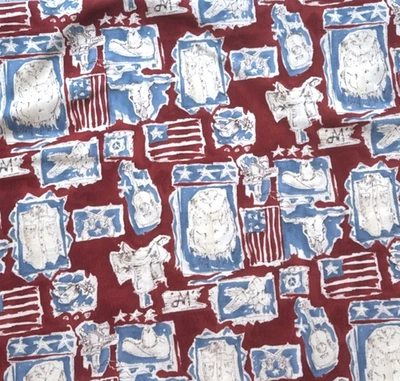 Alexander Henry De Leon Fabric Cowboy Patch Patriotic OOP Red BT Half Y #18 - Image 1 of 4