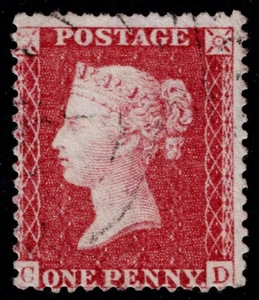 1857 1d Rose-Red Scarce Pl 45 CD Williams Cert VG/FU SG 40 Spec C10 Cat. £300.00 - Picture 1 of 2