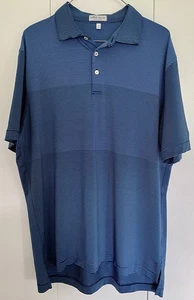 Peter Millar Sommer Komfort Poloshirt Herren Large blau gestreift Performance/Golf - Bild 1 von 5