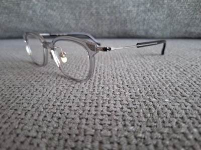 Masunaga Titanium Square Eyeglasses Model GMS 124 Transparent & Black 47-22 - Image 1 of 4