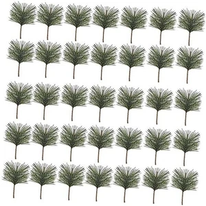  35 Stück Künstliche Grüne Kiefernnadeln Zweige - Kleine Zweige Stiele Plektren - Gefälschte  - Bild 1 von 7