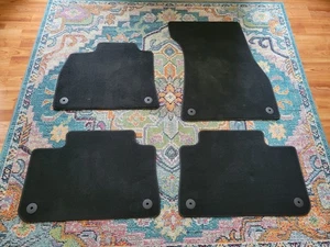 EXCELLENT Audi Black Carpet Floor Mats Genuine OEM part A018727 4pcs eTron Q3 A8 - Picture 1 of 11
