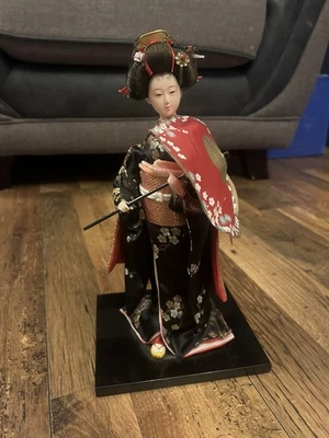12 Zoll japanische Geisha Puppe Dame Skulptur Figur  - Bild 1 von 4
