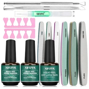 Gel Nail Polish Remover Kit, Kit & File Set - Picture 1 of 7