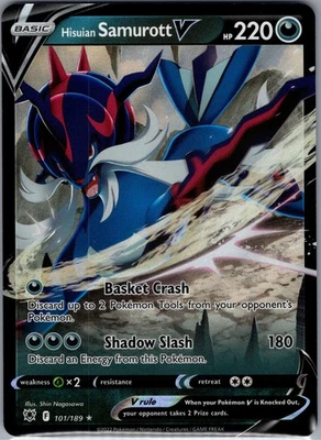 Hisuian Samurott V 101/189 - Pokemon SWSH10: Astral Radiance - Ultra Rare (NM) - Image 1 of 2
