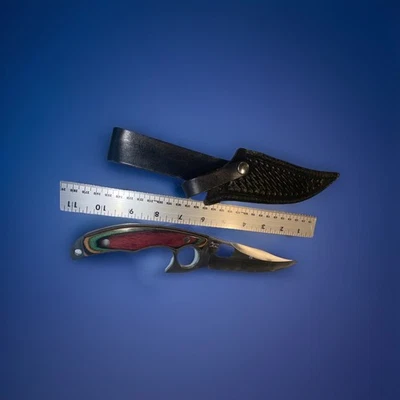 RARE FROST CUTLERY-GRIZZLY SKINNER Fixed Blade Knife W/Sheath Japan GUC - Image 1 of 4