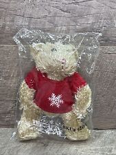 Miles Kimball 7” PLUSH TEDDY BEAR Christmas Ornament Red Sweater Vintage