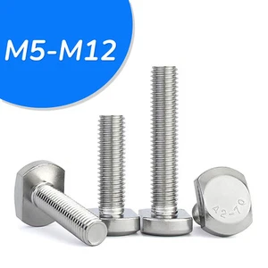 T-Bolt M5 M6 M8 M10 M12 Drop In Hammer Head Screws A2-70 Stainless Steel - Picture 1 of 49
