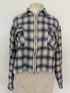 Babydolls Vintage Años 90 Recortado Cremallera Cuadros Camisa Chaqueta Algodón Talla Mediana - Imagen 1 de 6