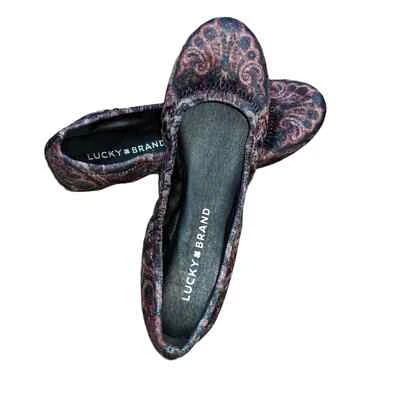 LUCKY BRAND Women's Paisley Velvet Flats 6.5 EMMIE - Image 1 of 4