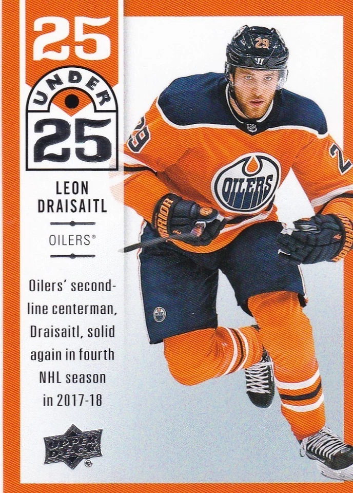 LEON DRAISAITL 2018-19 18-19 UPPER DECK 25 UNDER 25 INSERT #7 OILERS - Image 1 of 1