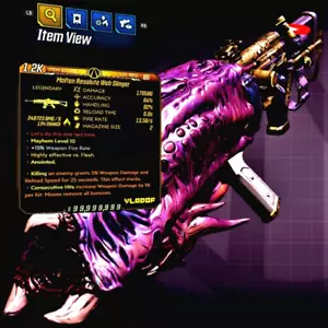 (XBOX) Borderlands 3 MODDED geschmolzener entschlossener Web-Slinger Level 65 MAYHEM 10 - Bild 1 von 1