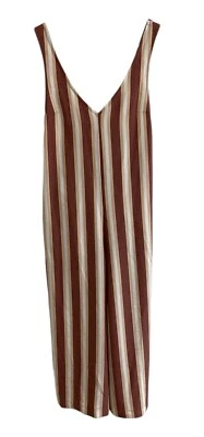 Mono Forever 21 Contemporáneo Talla S Rayas Pierna Ancha Hippie Boho Bolsillos Foto 1 de 4