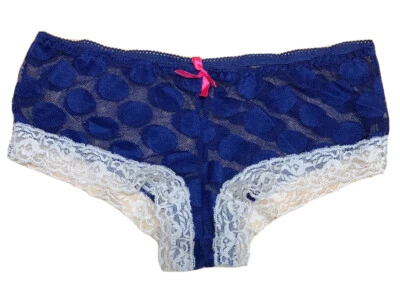 Pantalones Cortos Mujer Native Intimates Azul Blanco Encaje Talla M Foto 1 de 3