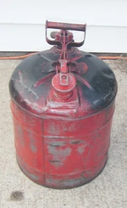 Vintage 5 Gallon Metal Safety Gas Can - Picture 1 of 11