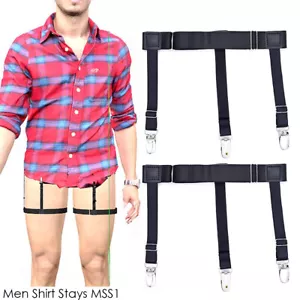 VDL Pack of Two Men Shirt Stay Holder Garter Suspender Uniform Non-Slip LockMSS1 - Picture 1 of 9