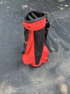 Vintage Burton Golf Bag carry bag 3-Way red and black. 8.5 Inch Diameter - Picture 1 of 7