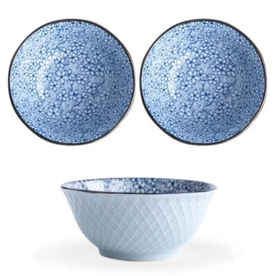 BTOH Crockery Bowl Set 3 Ceramic Cereal soup Dessert Bowls Tableware Serving Dishes