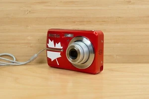 Pentax Optio E50 8.1MP Red Canadian Maple Leaf, Digital Camera, Rare - Picture 1 of 8
