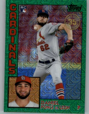 2019 Topps Chrome Green Refractors Daniel Ponce de Leon 99 (ref 155910) - Image 1 of 2
