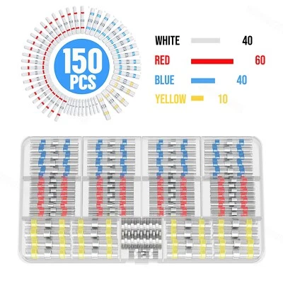 150PCS Solder Sleeve Seal Heat Shrink Butt Wire Connectors Terminals Waterproof - Image 1 of 4