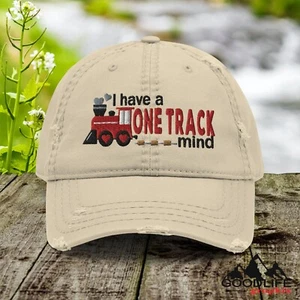 Valentines Day I Have a One Track Mind Train Lover Ball Cap Dad Hat - Picture 1 of 30