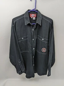 Converse All Stars Button Down Fitted Shirt Women Size Small Grey 100% Cotton - Picture 1 of 6