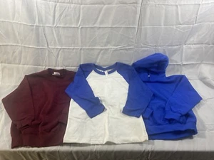 Mixed Lot Of 3 Youth Small Sweatshirt Hoodies Raglan Tshirt New - Picture 1 of 7