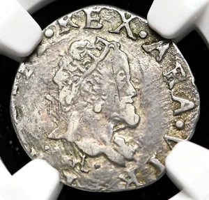 ITALY, Naples & Sicily. Philip III, 1598-1621, 1/2 Carlos, NGC XF45 - Picture 1 of 4