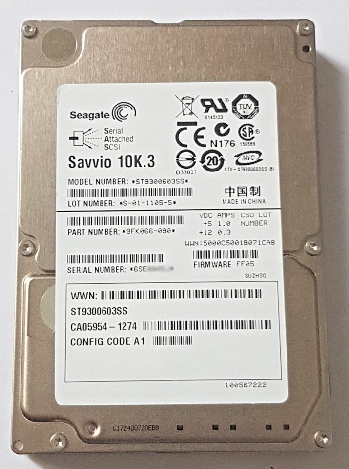 300 GB SAS Seagate Savvio 10K.3 ST9300603SS 16MB HDD 2.5 " Internal Hard Drive - Image 1 of 1
