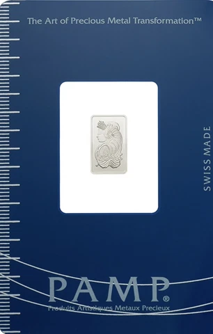 1 gram PALLADIUM Bar 999.5 - PAMP Suisse Lady Fortuna BU sealed Cover
