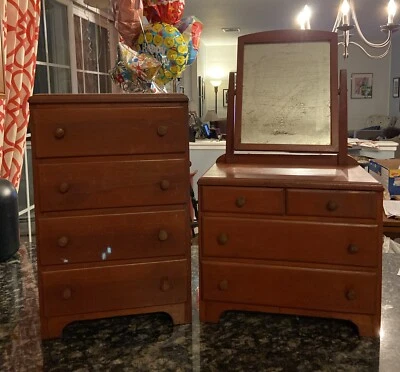19th Century Salesman Sample Dresser With Mirror & Bureau  - Image 1 of 4