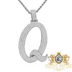 White Gold On Silver  Initial Letter Alphabet Pendent Charm 2'