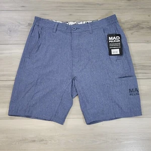 Mad Pelican Cargo Shorts Men's Medium Blue Donnie Walking New - Picture 1 of 8