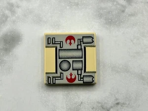 LEGO Parts Tan Tile Rebel Mechanical Pattern Printed Star Wars Rebel Y X-wing - Picture 1 of 1
