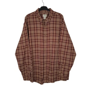 Camicia L.L.BEAN marrone a quadri pesante manica lunga cotone uomo XL - Foto 1 di 4